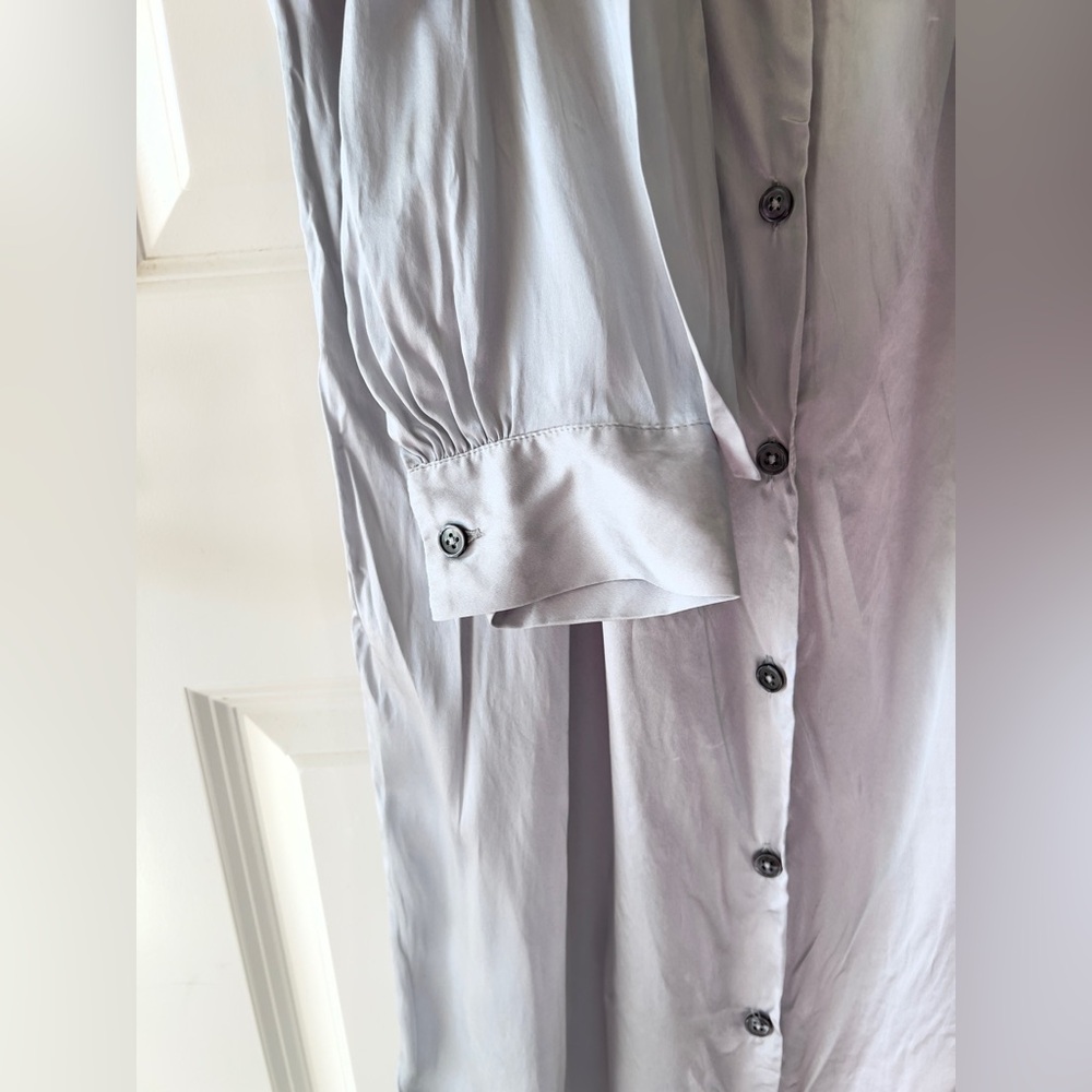Ann Demeulemeester Silk Satin Tied Button Down Casual Relaxed Shirt Midi Dress - Picture 6 of 10